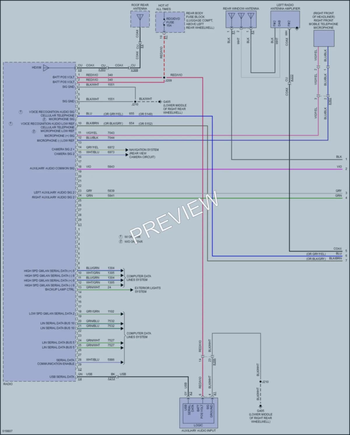 2018 Cadillac ATS Radio wiring diagram preview