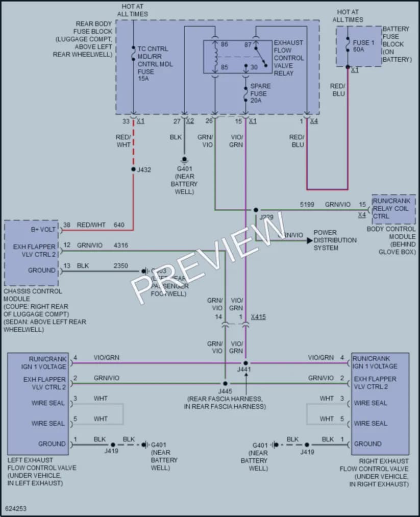 2018 Cadillac ATSV Electronic Muffler wiring diagram preview