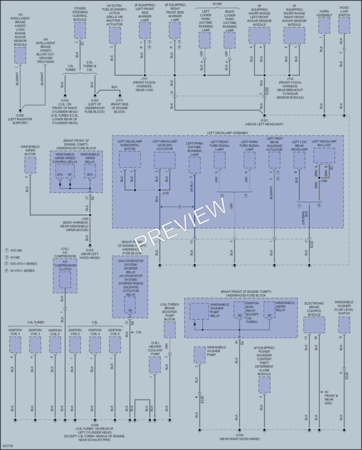 2018 Cadillac ATSV Ground Distribution wiring diagram preview