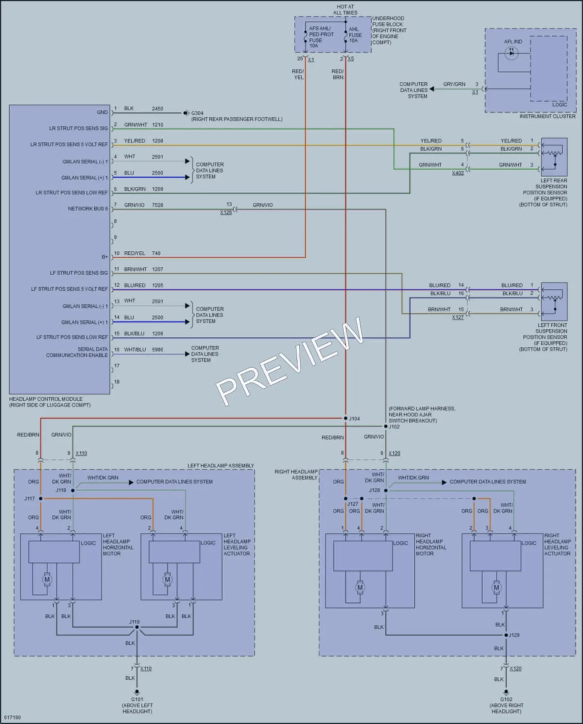 2018 Cadillac ATSV Headlights wiring diagram preview