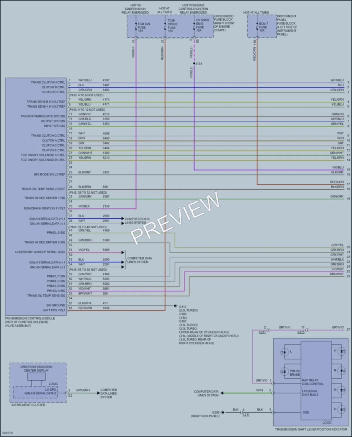 2018 Cadillac ATSV Transmission wiring diagram preview