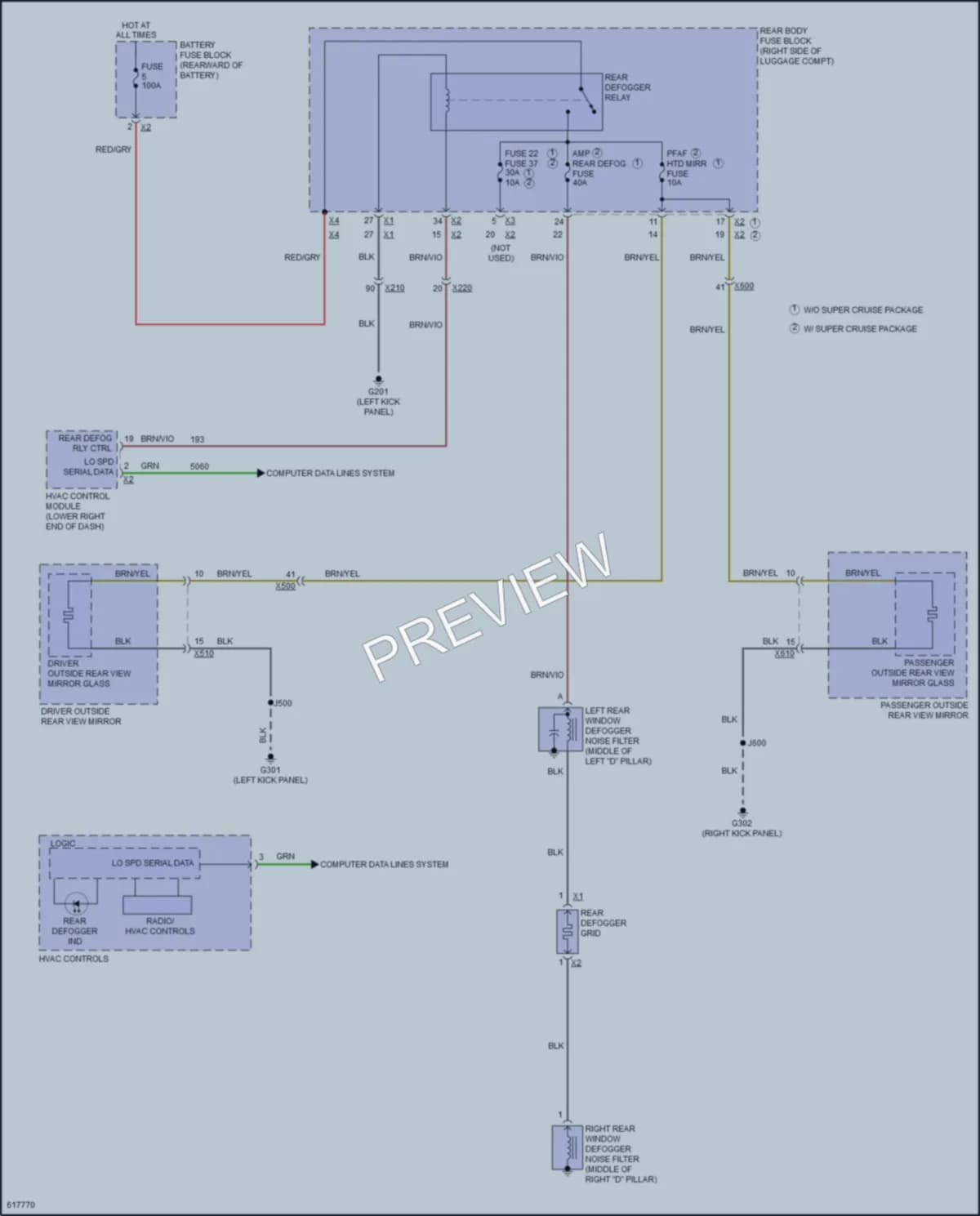 2018 Cadillac CT6 Defoggers wiring diagram preview
