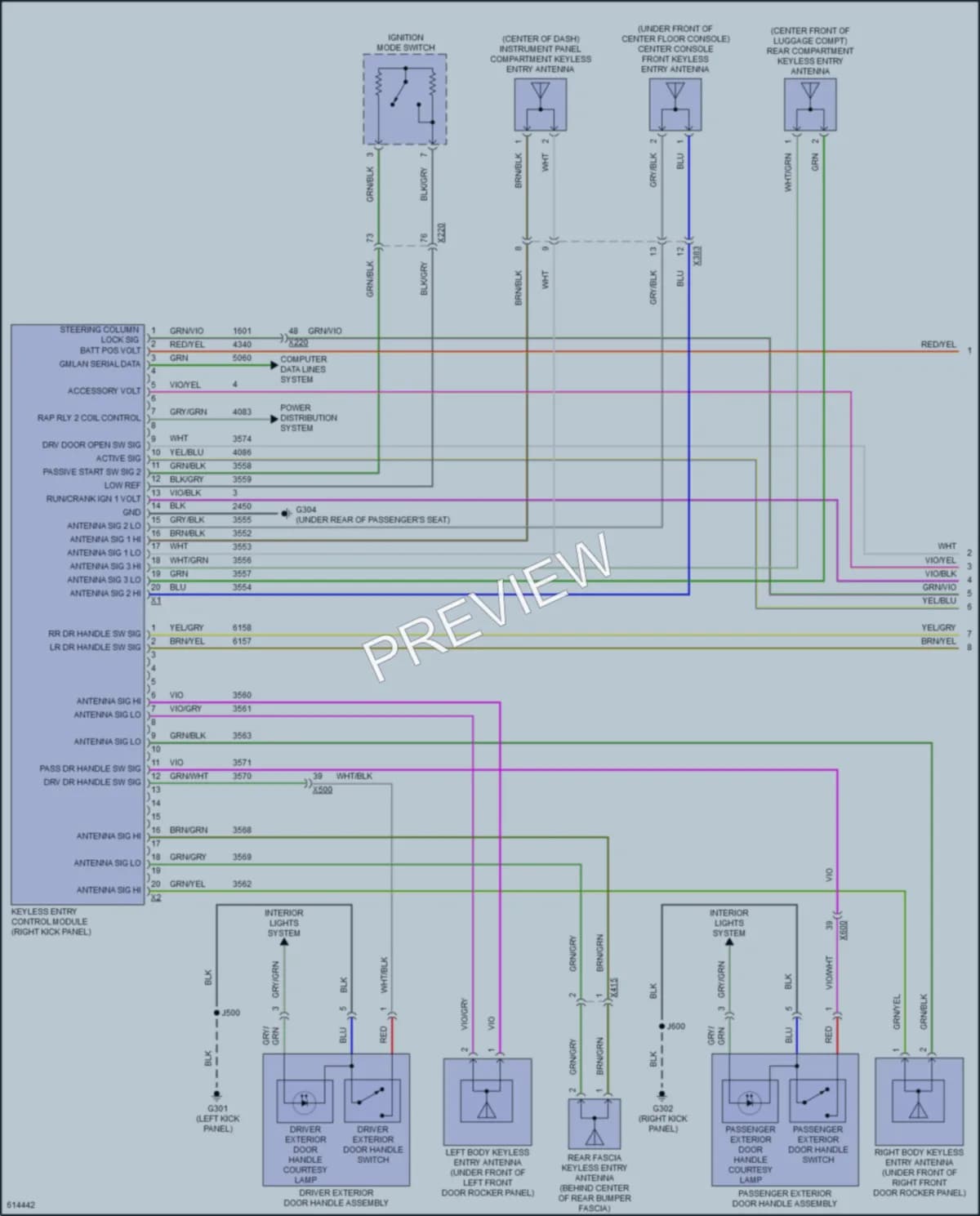 2018 Cadillac CT6 Power Door Locks wiring diagram preview