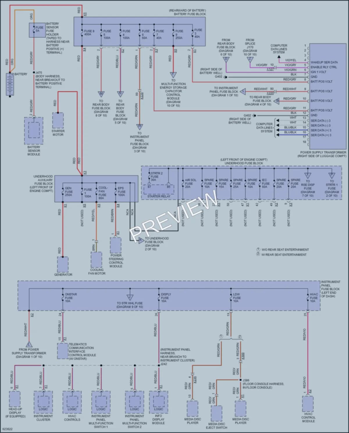 2018 Cadillac CT6PlugIn Power Distribution wiring diagram preview