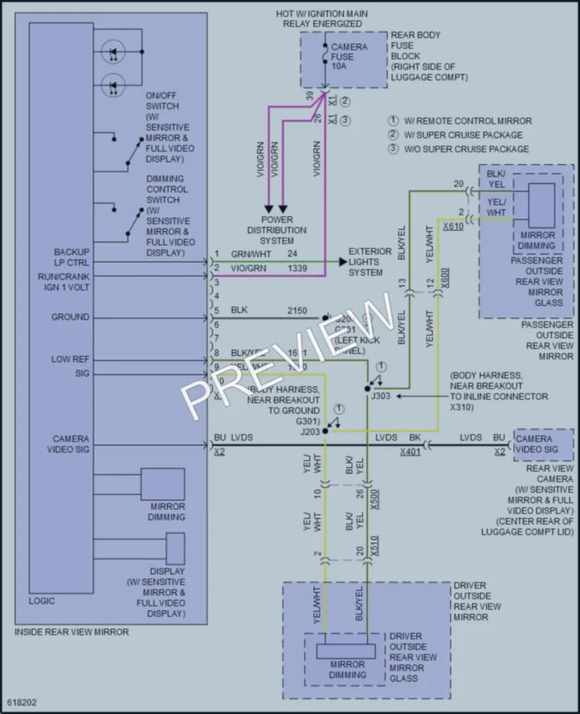 2018 Cadillac CT6PlugIn Power Mirrors wiring diagram preview