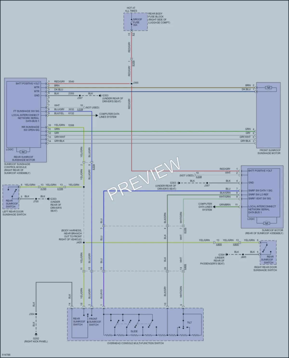 2018 Cadillac CT6PlugIn Power Top Sunroof wiring diagram preview