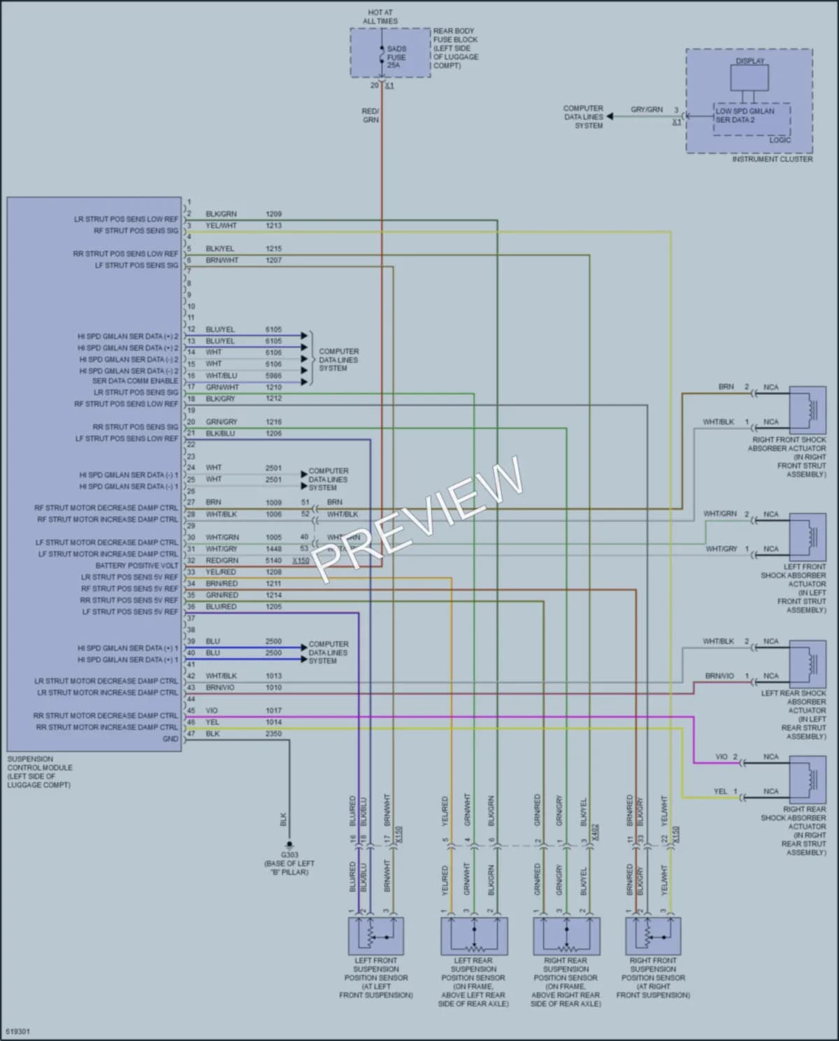 2018 Cadillac CTS Electronic Suspension wiring diagram preview
