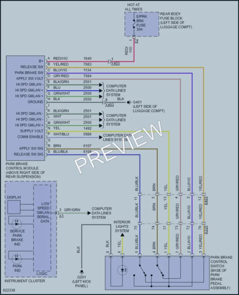 2018 Cadillac CTS Shift Interlock wiring diagram preview