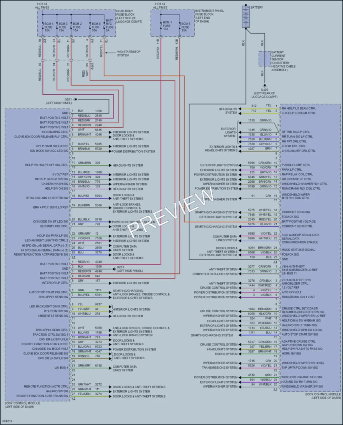 2018 Cadillac CTSV Body Control Modules wiring diagram preview