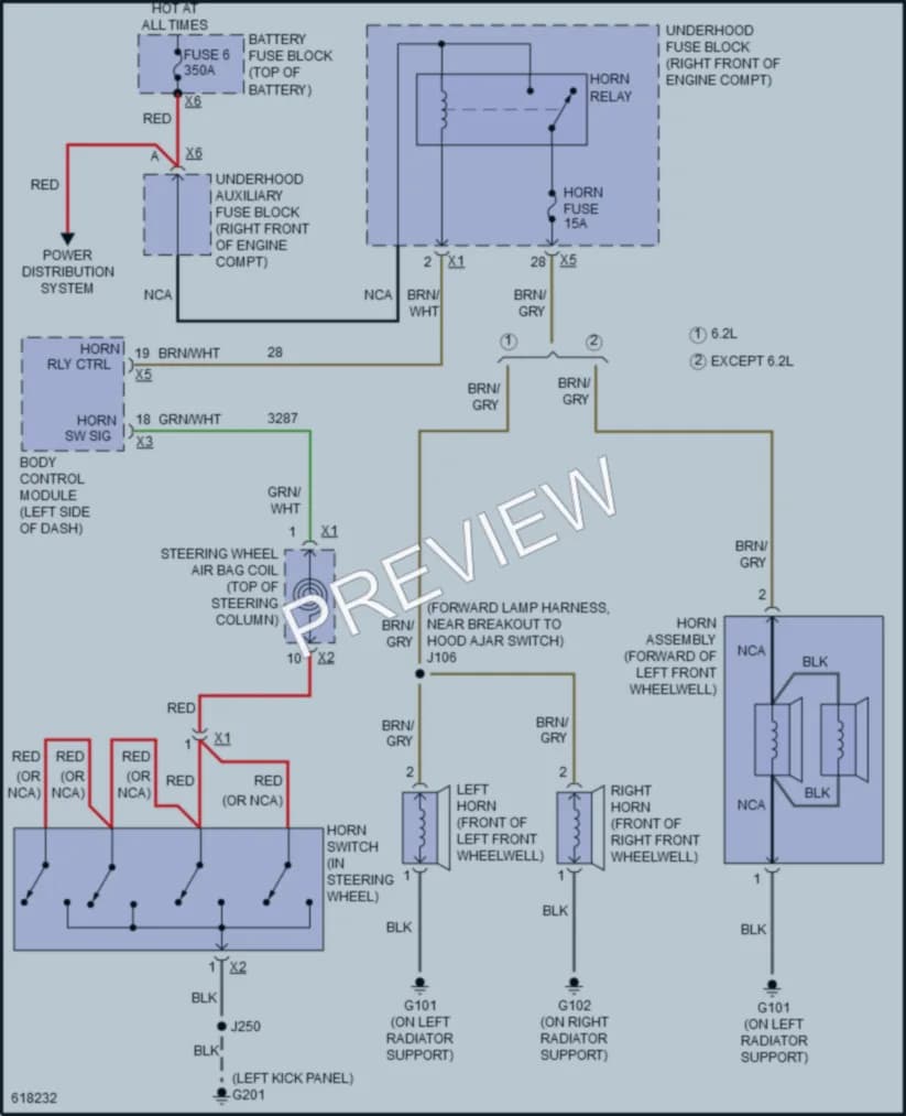 2018 Cadillac CTSV Horn wiring diagram preview