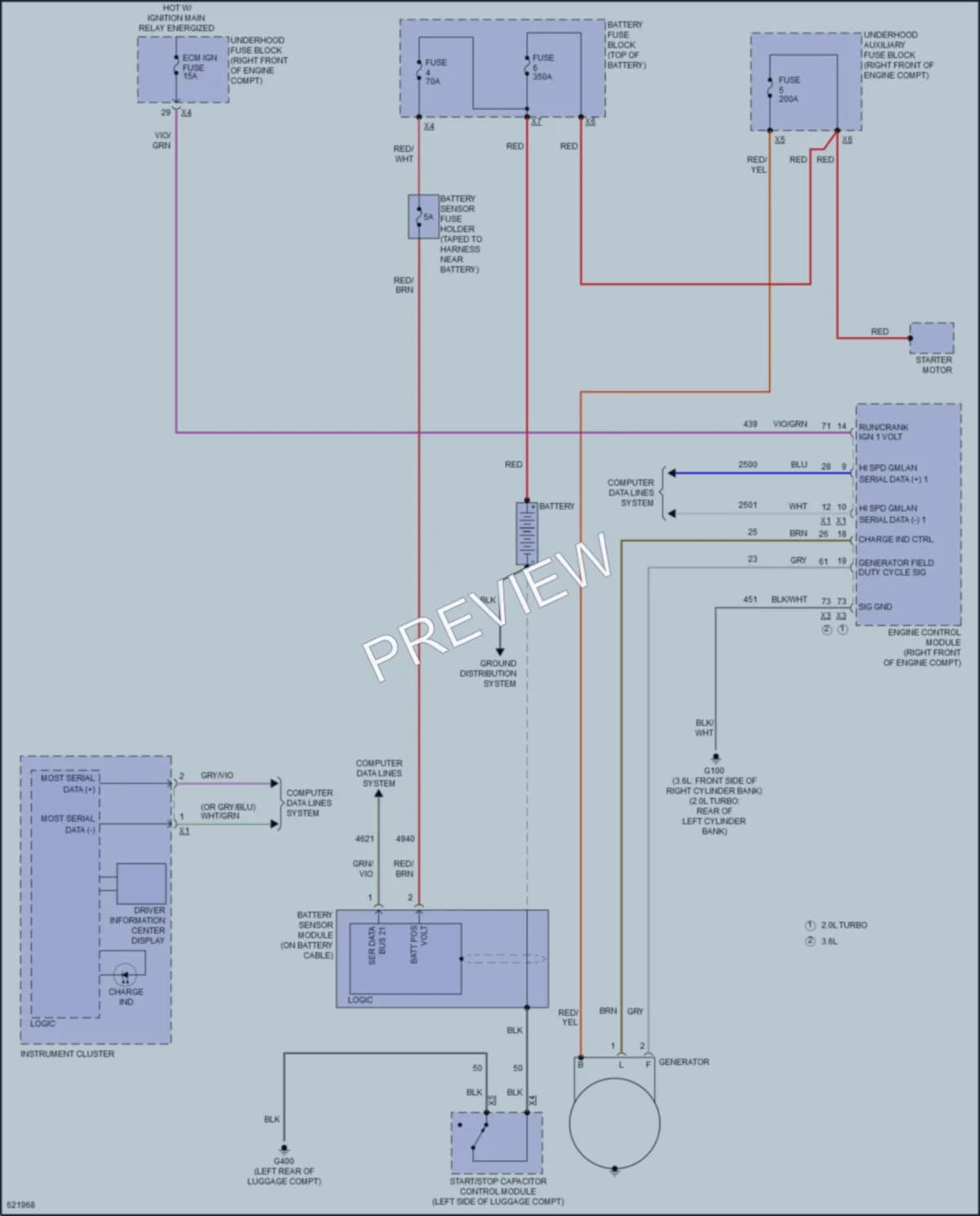 2018 Cadillac CTSV Starting Charging wiring diagram preview