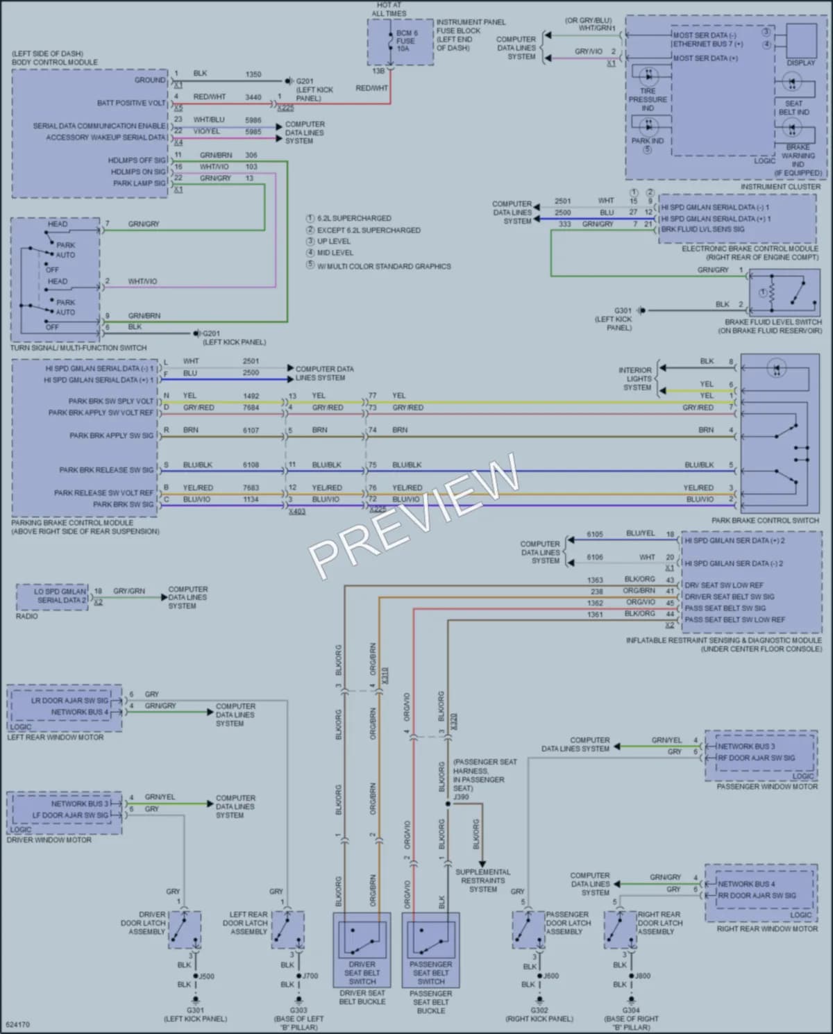 2018 Cadillac CTSV Warning Systems wiring diagram preview
