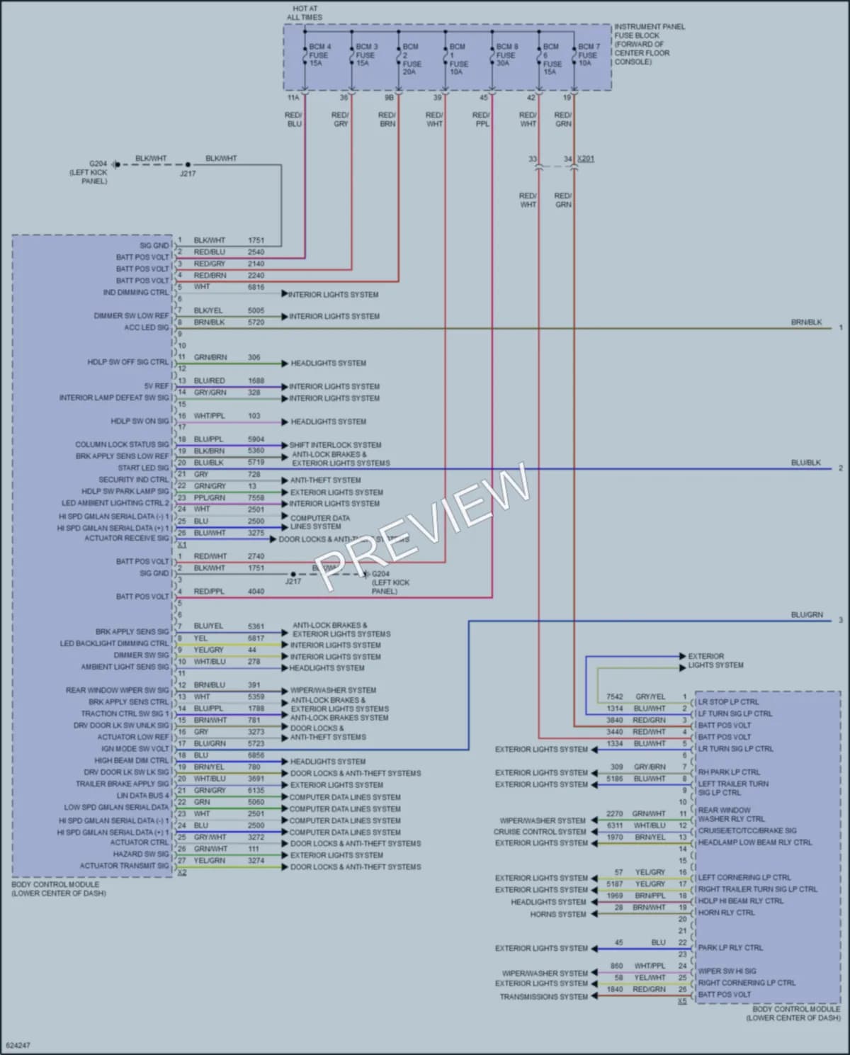 2018 Cadillac XT5 Body Control Modules wiring diagram preview
