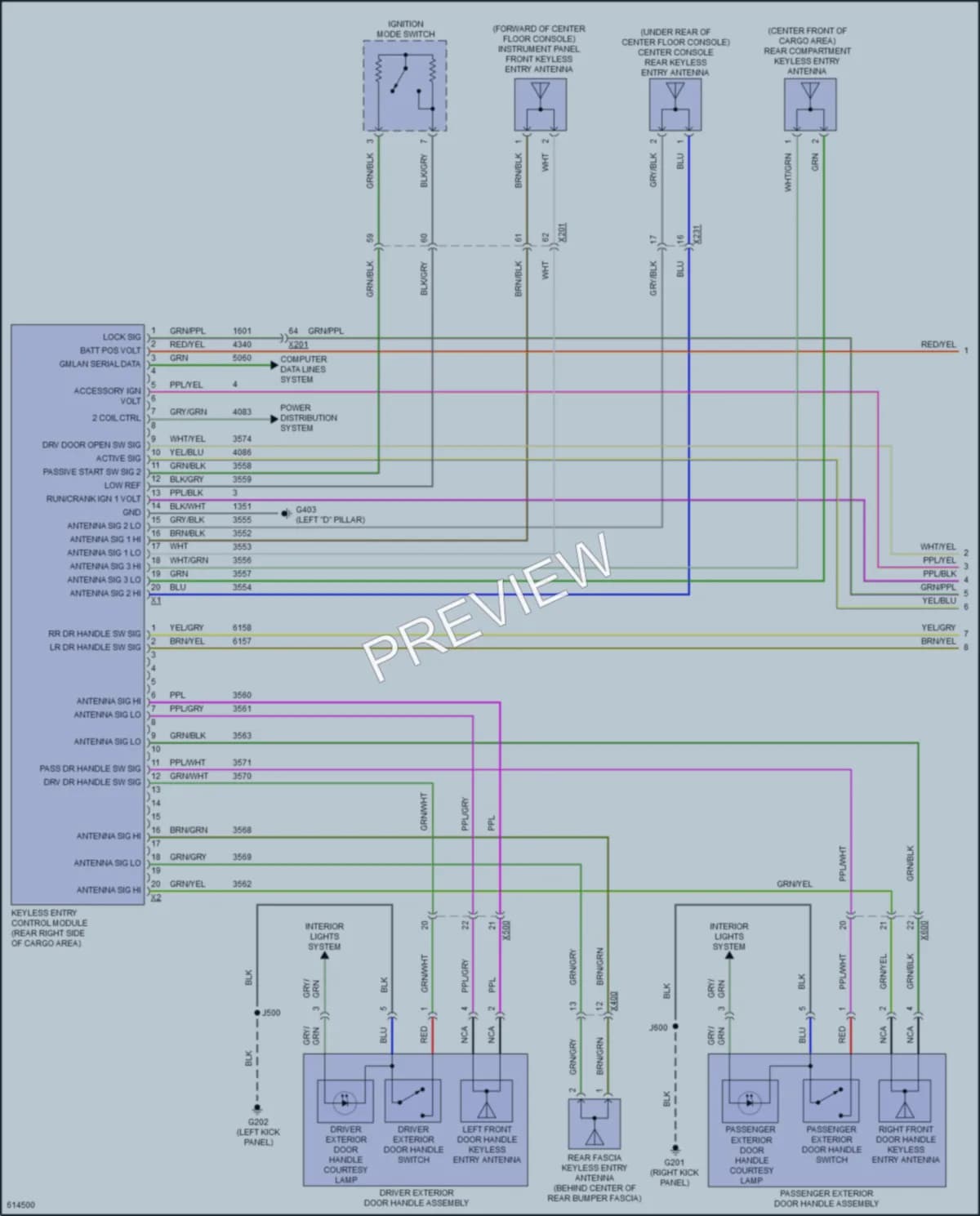 2018 Cadillac XT5 Power Door Locks wiring diagram preview