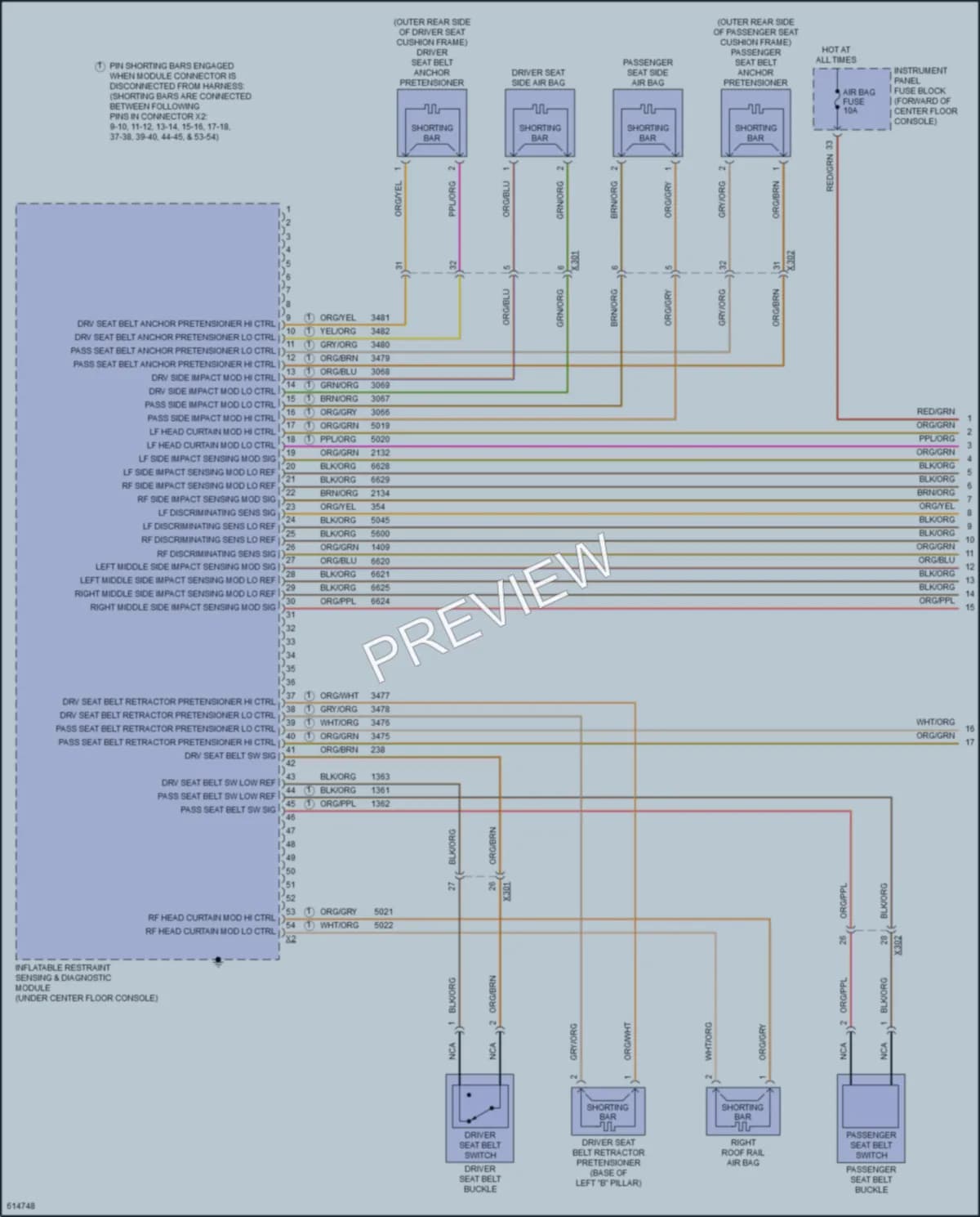 2018 Cadillac XT5 Supplemental Restraints wiring diagram preview