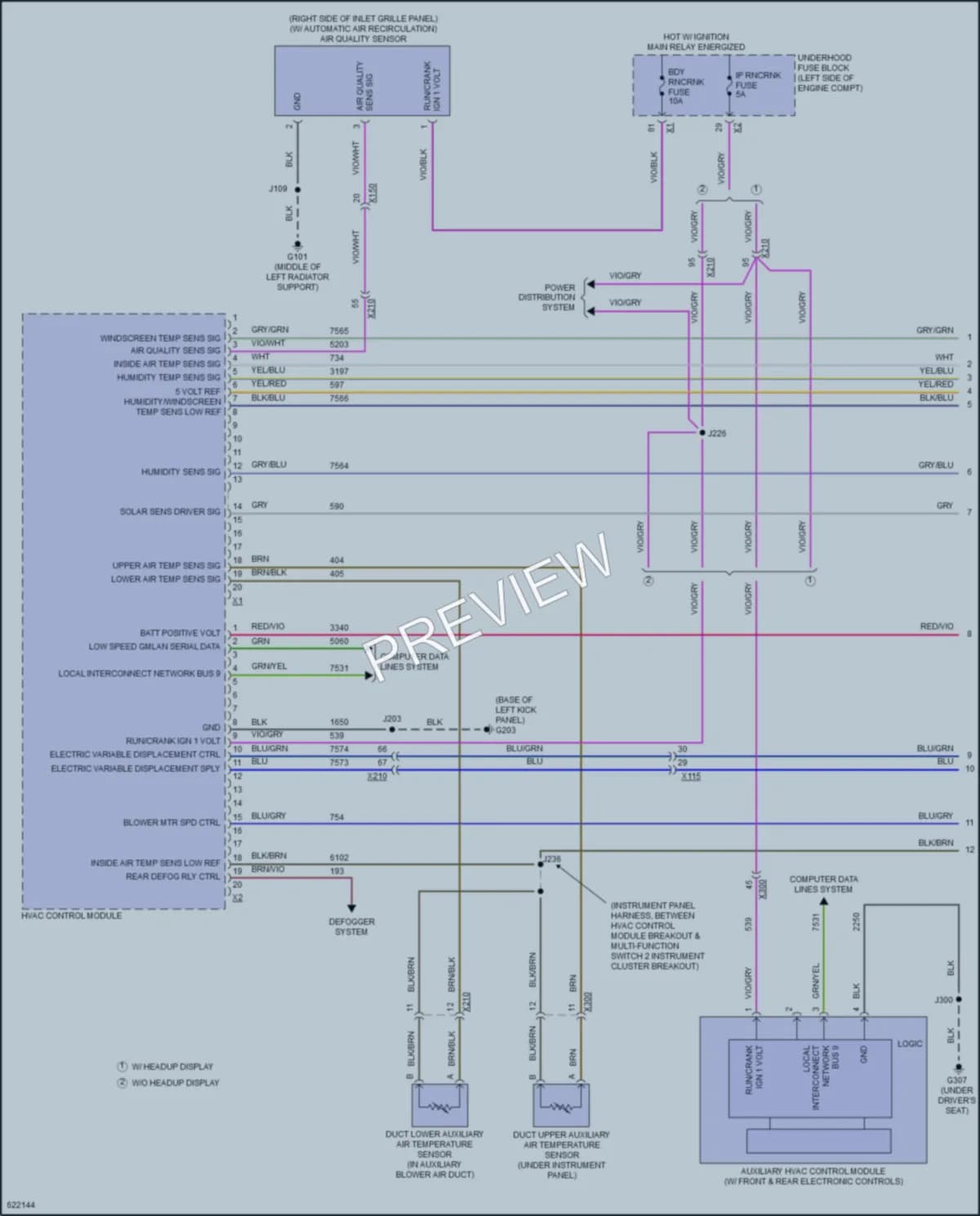 2018 Cadillac XTS Air Conditioning wiring diagram preview