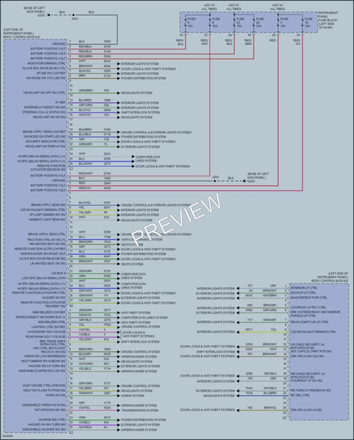 2018 Cadillac XTS Body Control Modules wiring diagram preview