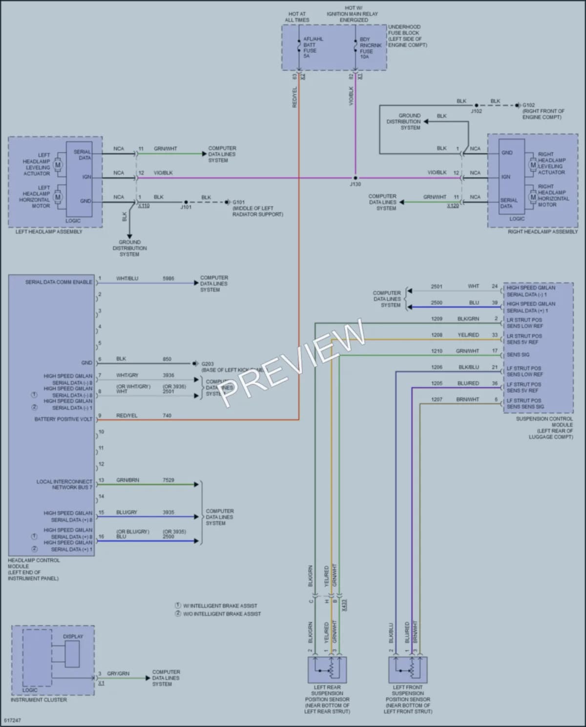 2018 Cadillac XTS Headlights wiring diagram preview