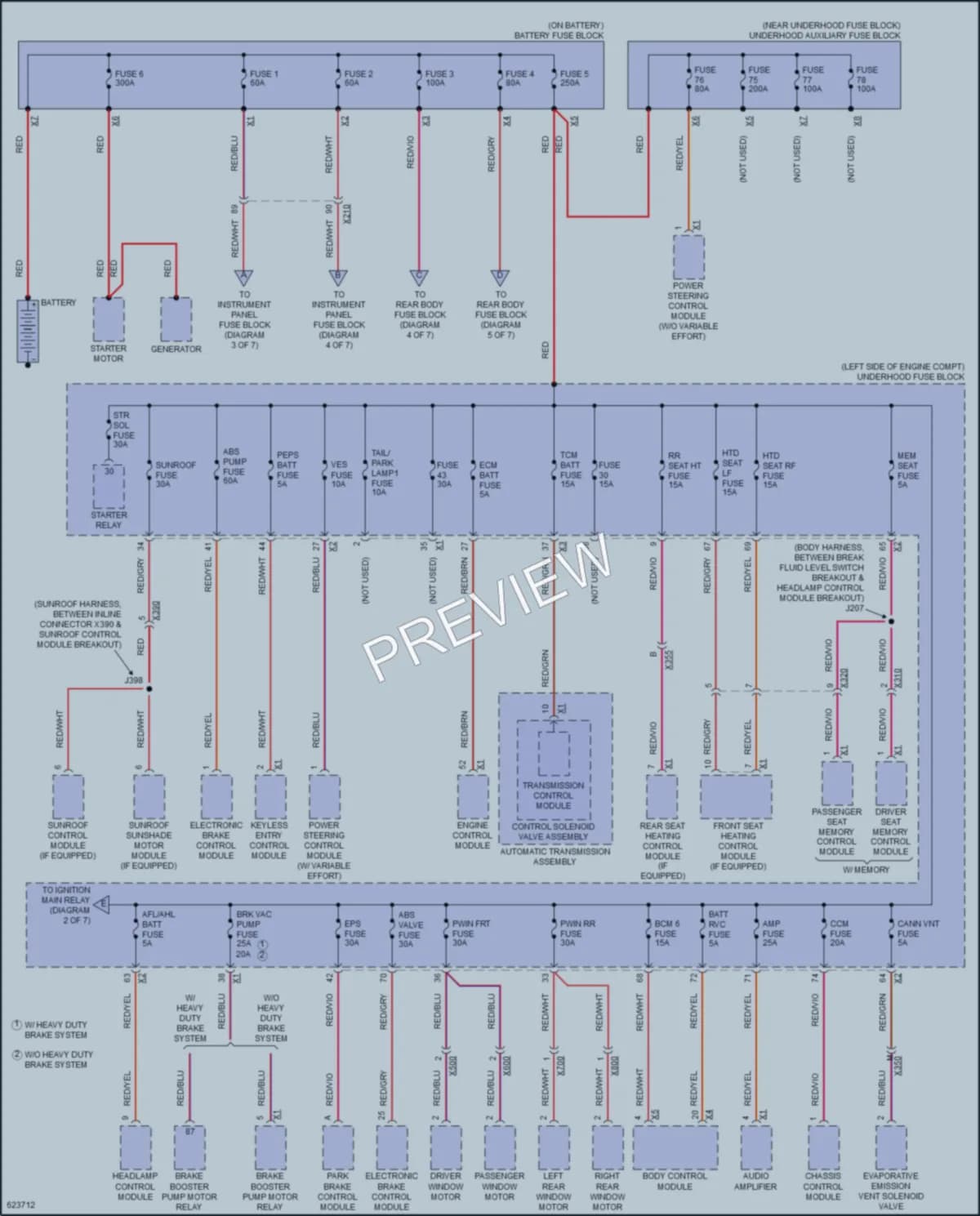 2018 Cadillac XTS Power Distribution wiring diagram preview