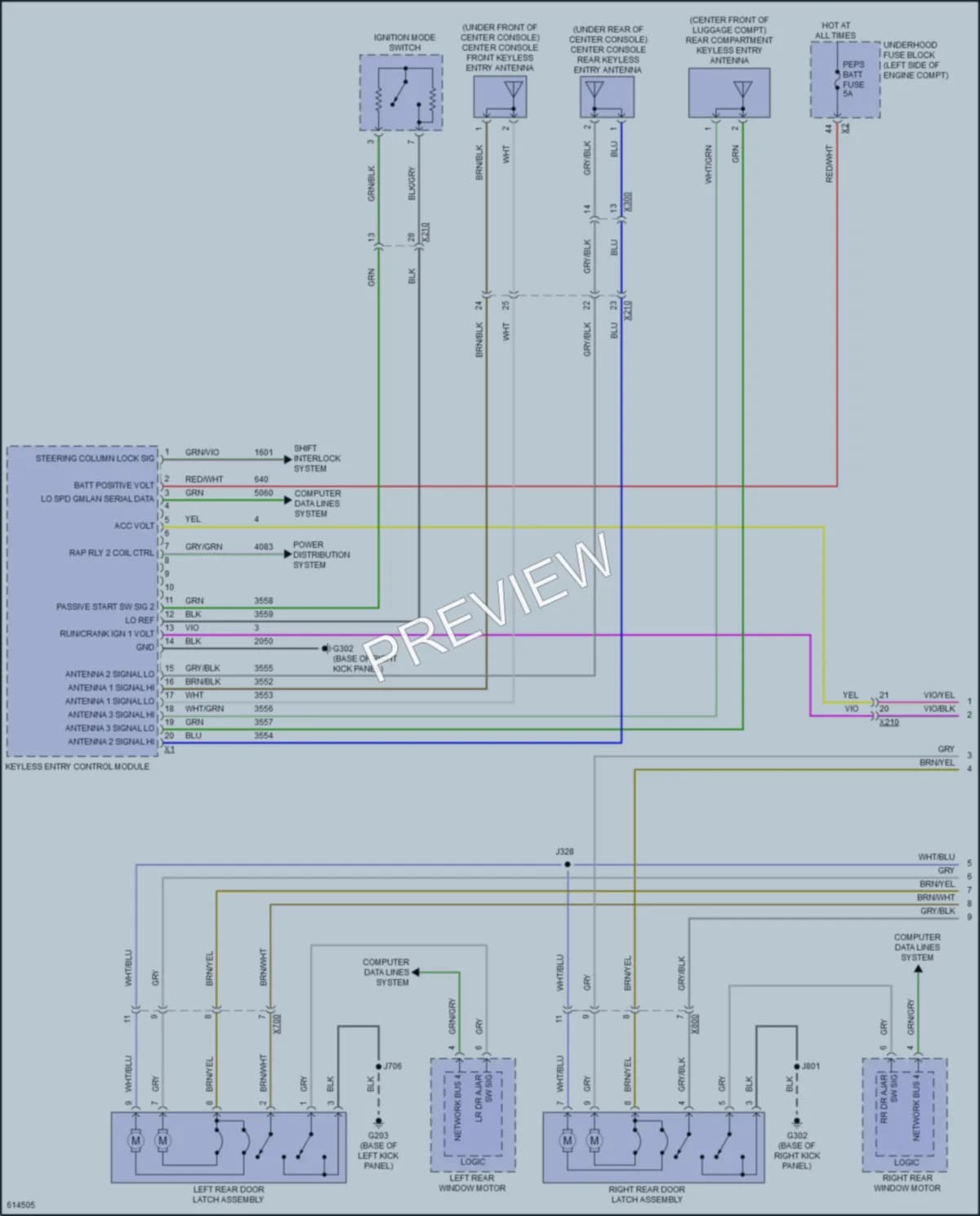 2018 Cadillac XTS Power Door Locks wiring diagram preview