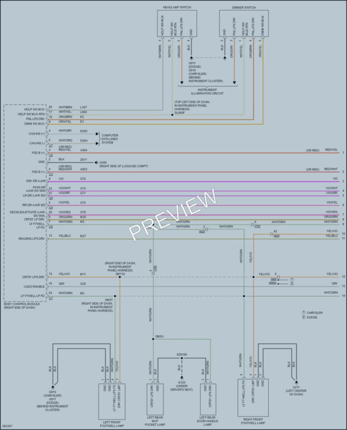 2018 Chrysler 300 Interior Lights wiring diagram preview