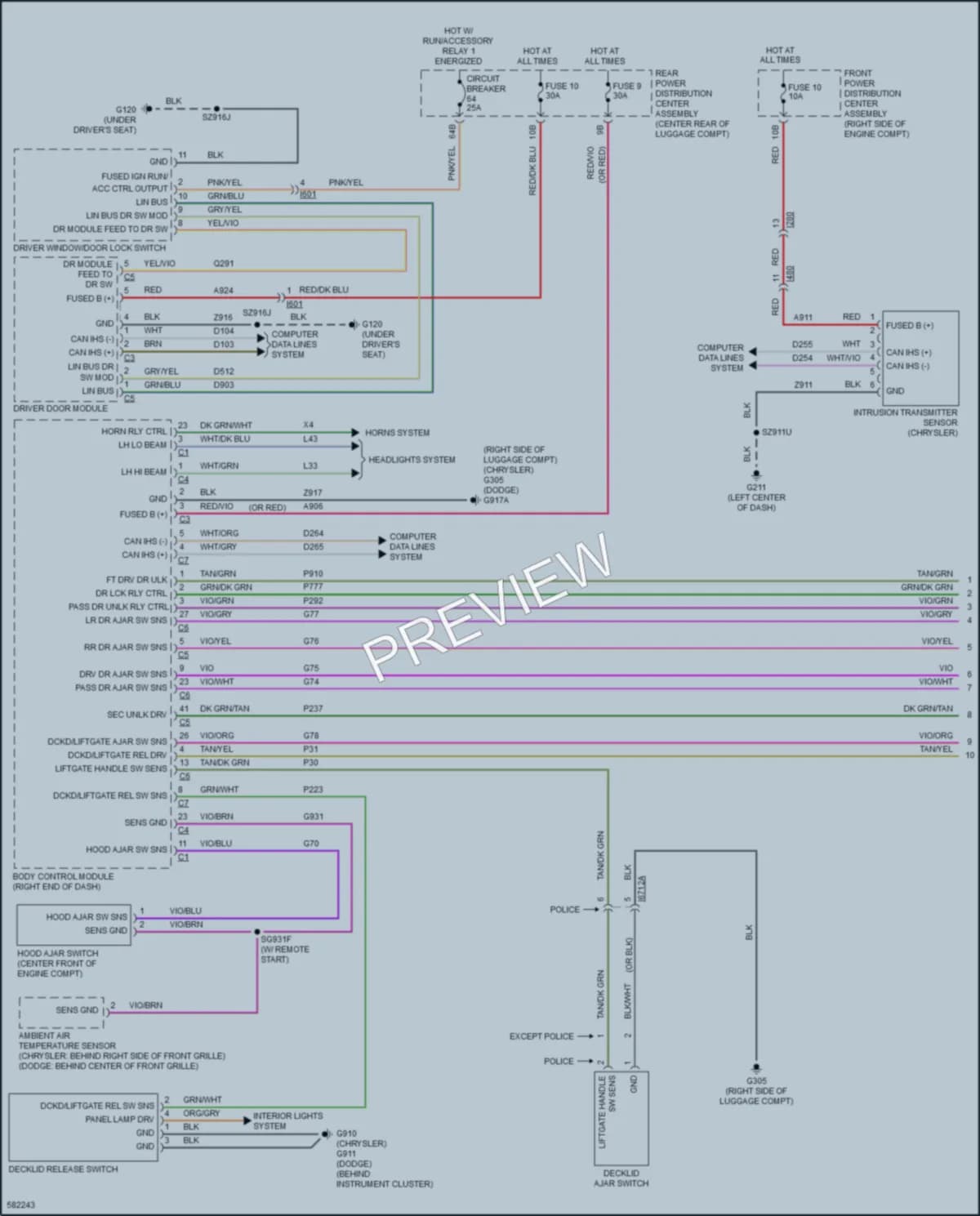 2018 Chrysler 300 Power Door Locks wiring diagram preview