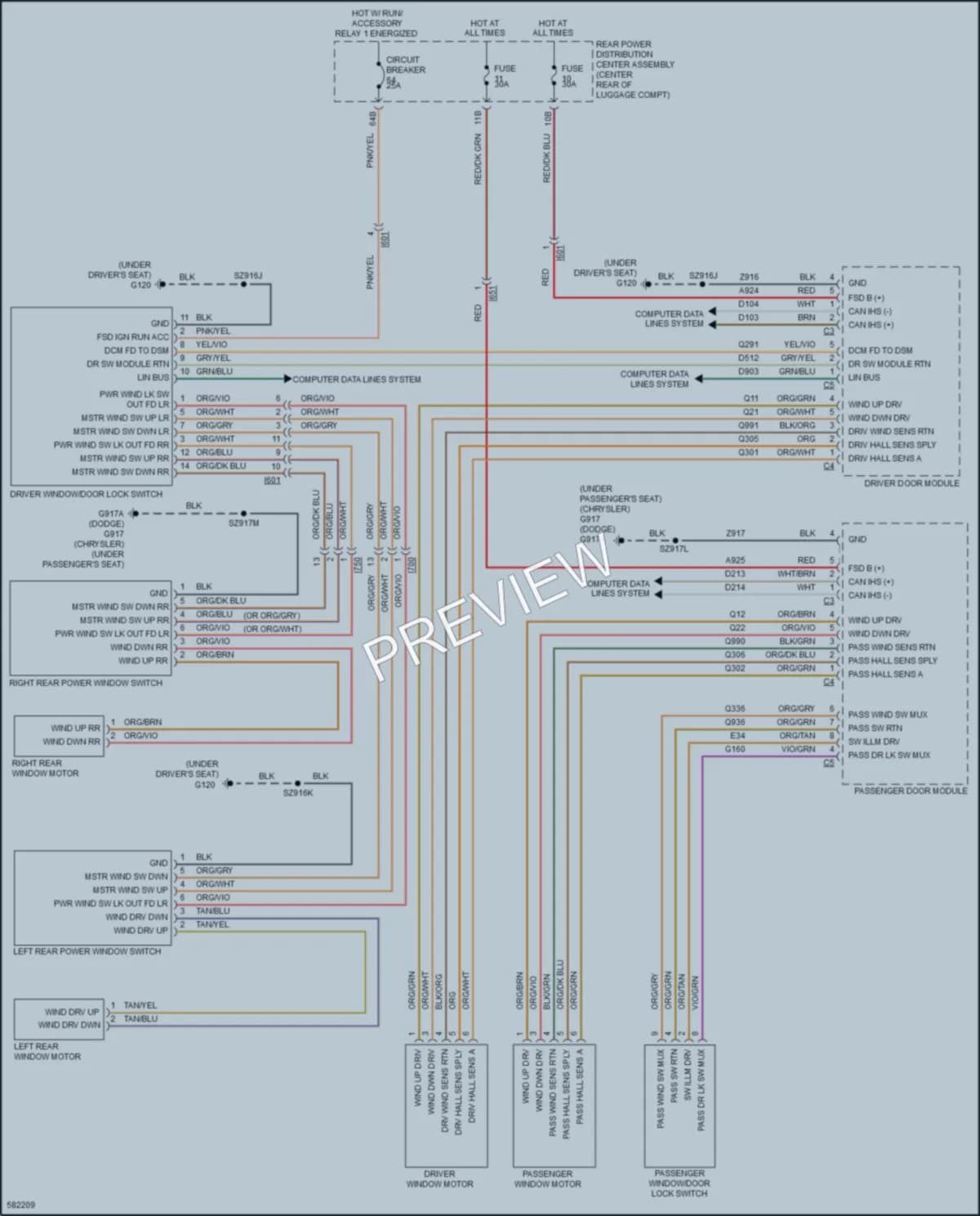 2018 Chrysler 300 Power Windows wiring diagram preview