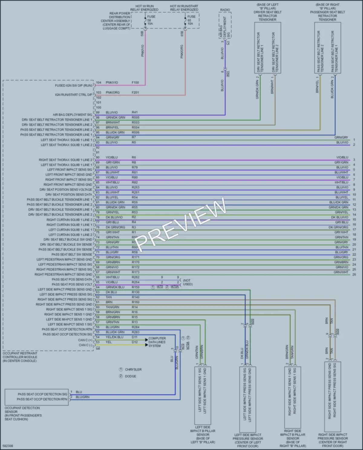 2018 Chrysler 300 Supplemental Restraints wiring diagram preview
