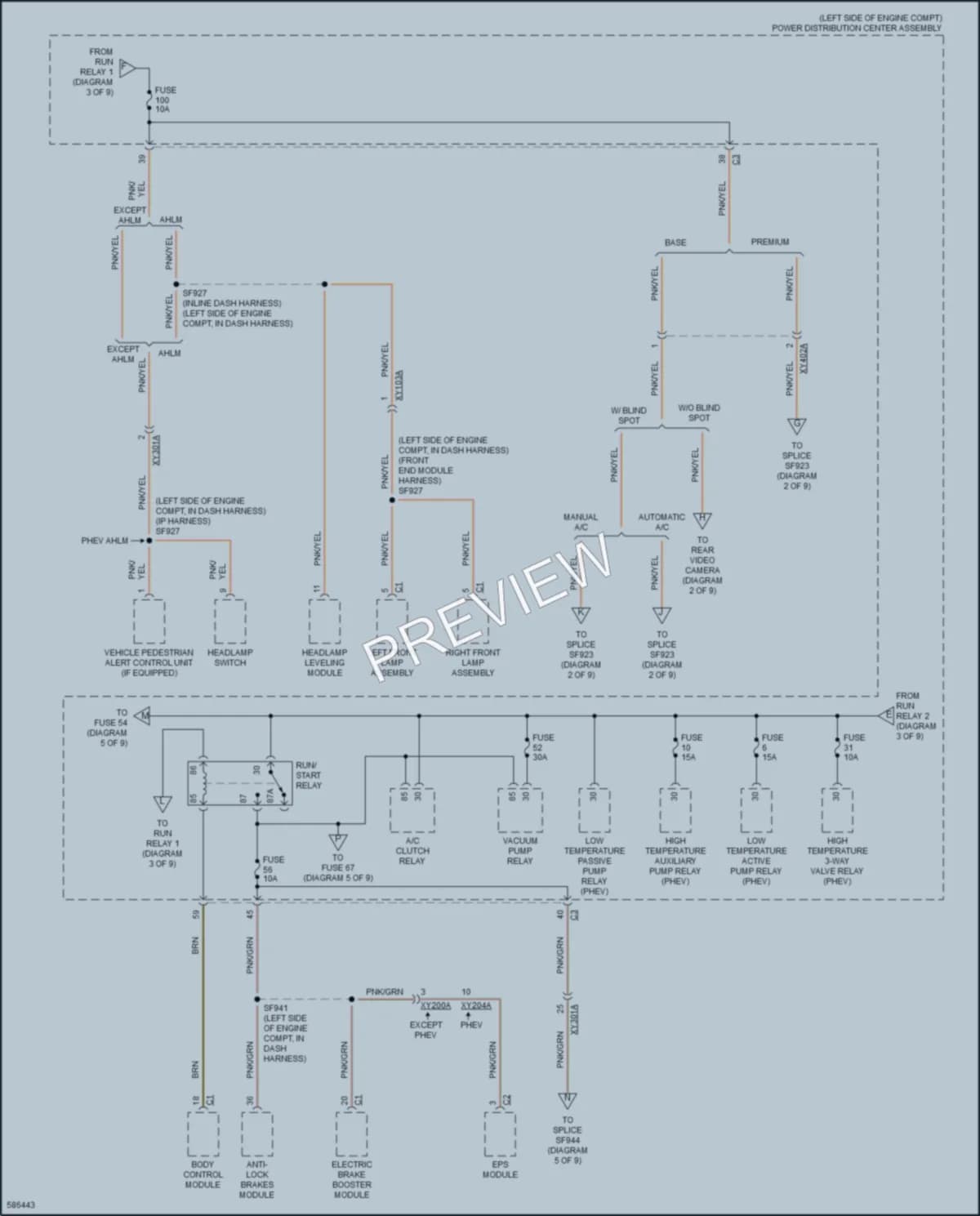 2018 Chrysler PacificaHybrid Power Distribution wiring diagram preview