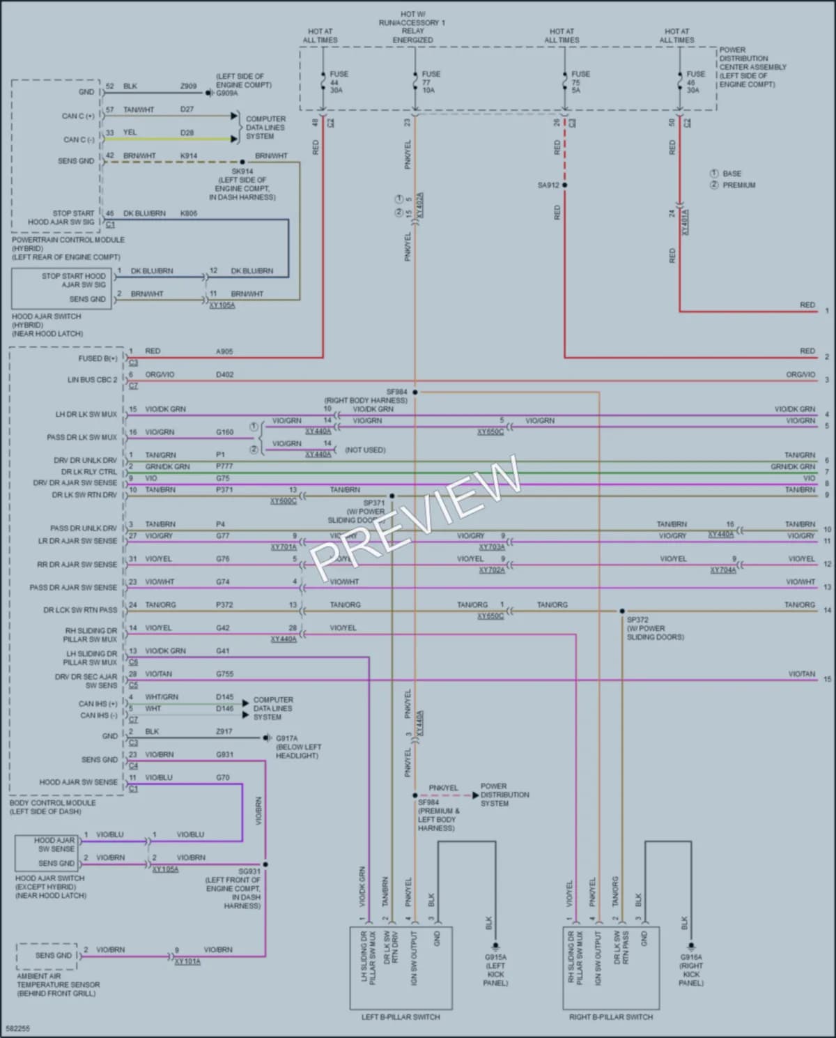 2018 Chrysler PacificaHybrid Power Door Locks wiring diagram preview