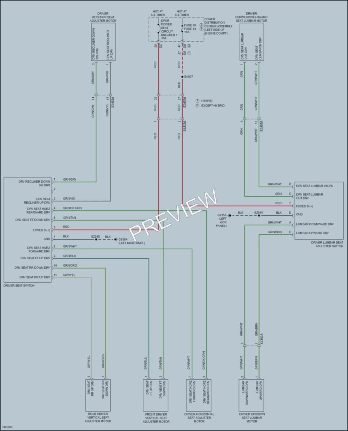 2018 Chrysler PacificaHybrid Power Seats wiring diagram preview