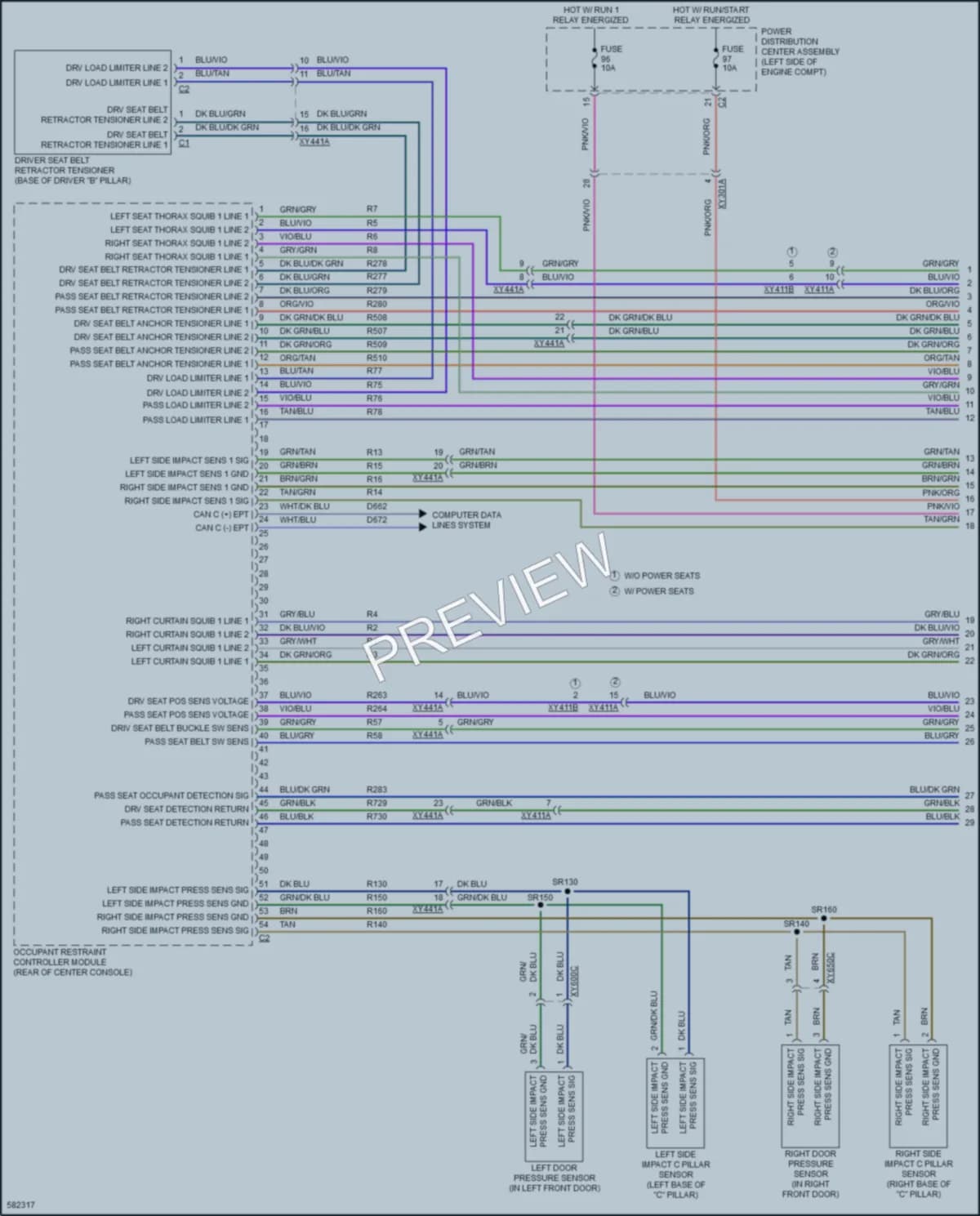 2018 Chrysler PacificaHybrid Supplemental Restraints wiring diagram preview