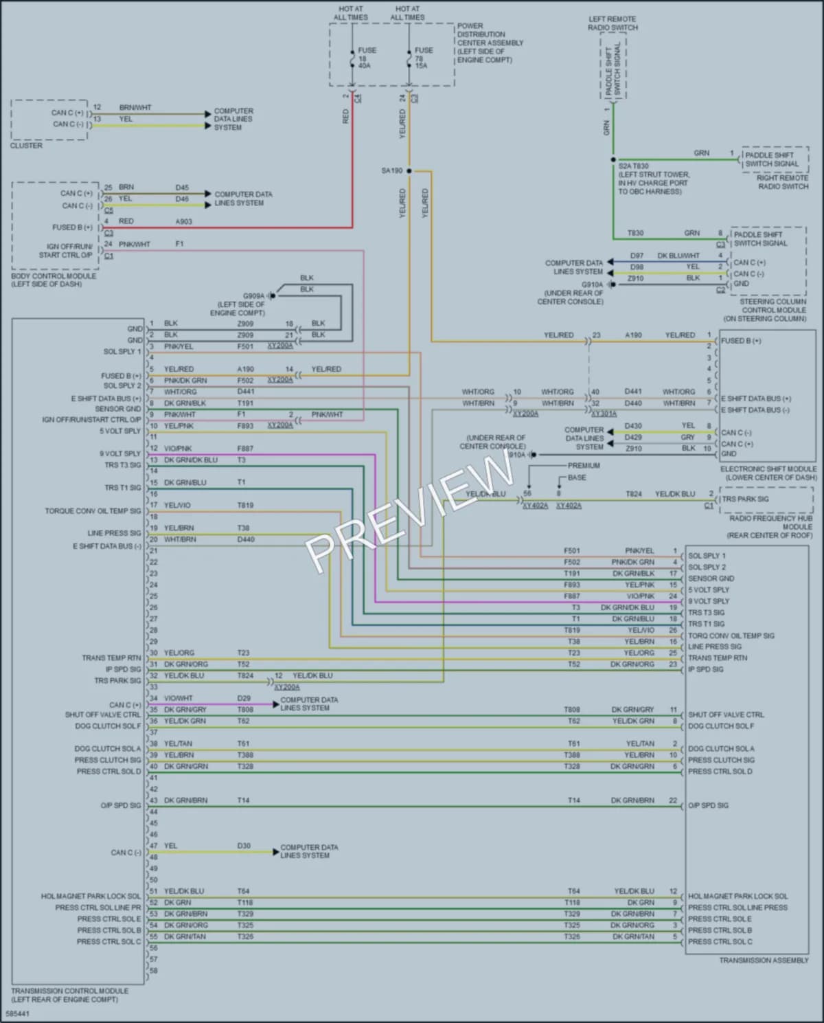 2018 Chrysler PacificaHybrid Transmission wiring diagram preview