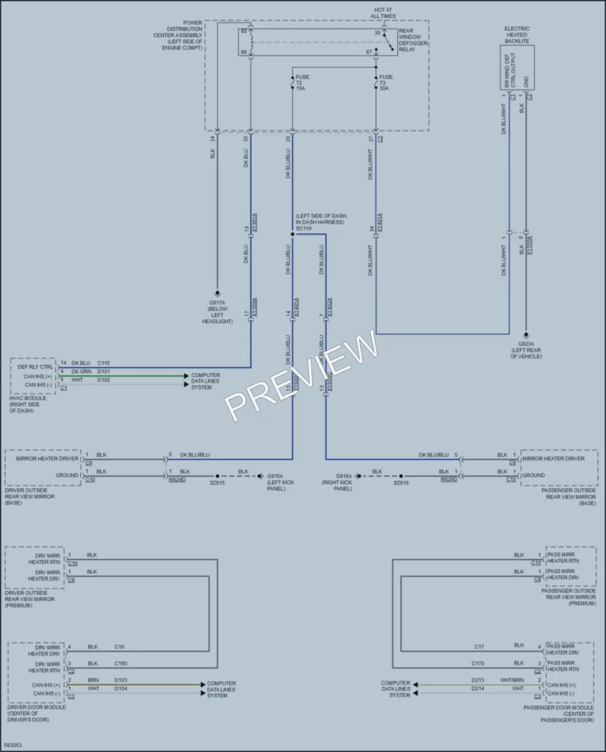 2018 Chrysler PacificaNew Defoggers wiring diagram preview