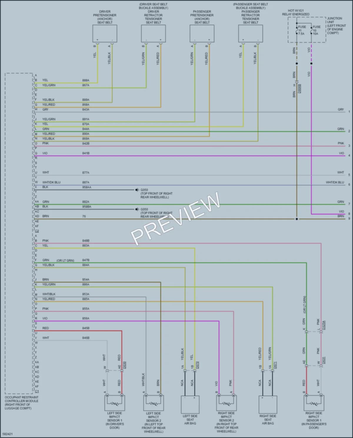 2018 Fiat 124Spider Supplemental Restraints wiring diagram preview