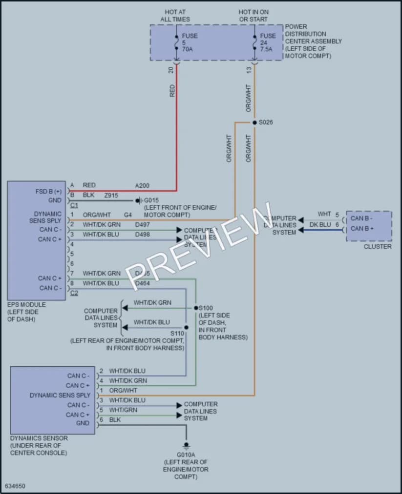 2018 Fiat 500 Electronic Power Steering wiring diagram preview