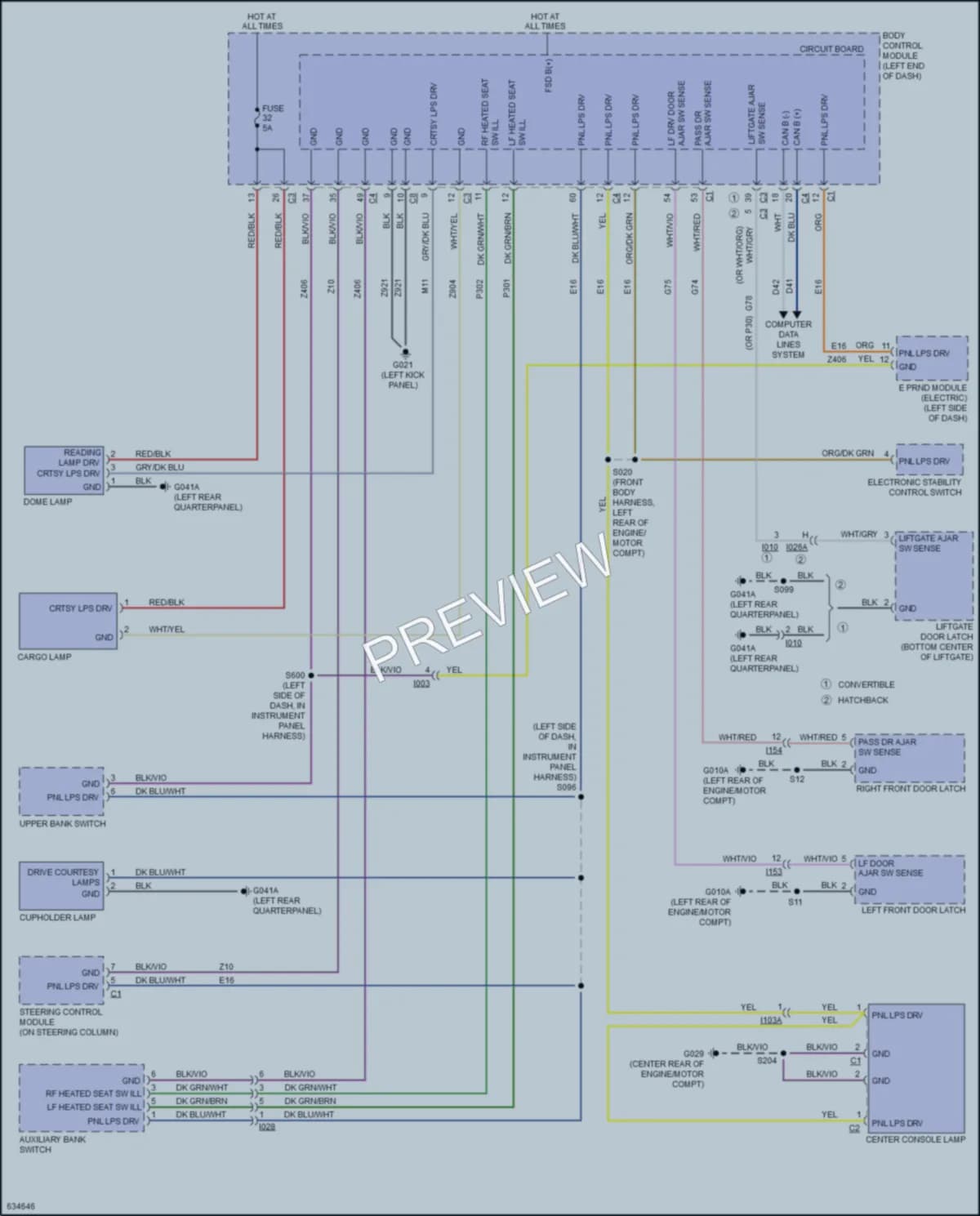 2018 Fiat 500C Interior Lights wiring diagram preview