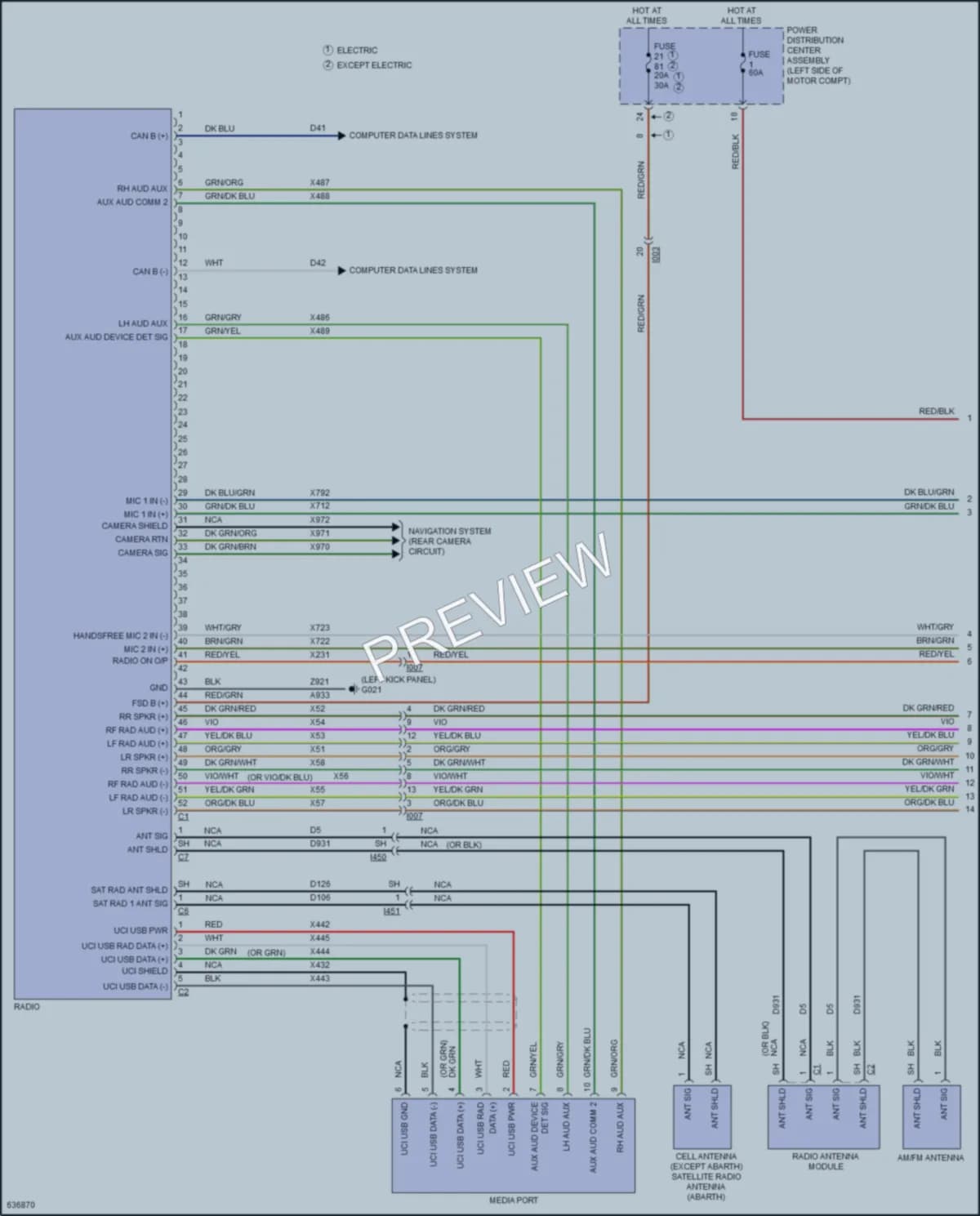 2018 Fiat 500C Navigation wiring diagram preview
