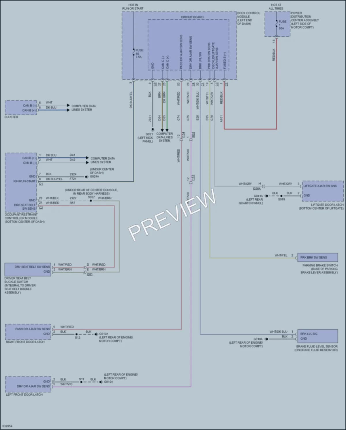 2018 Fiat 500C Warning Systems wiring diagram preview
