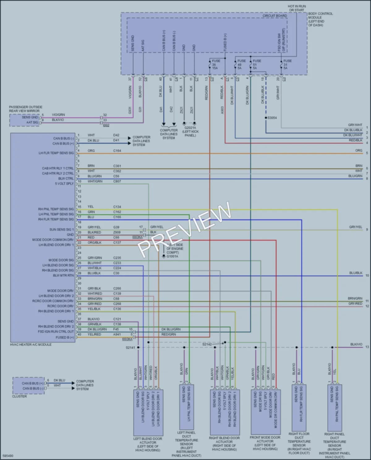 2018 Fiat 500L Air Conditioning wiring diagram preview