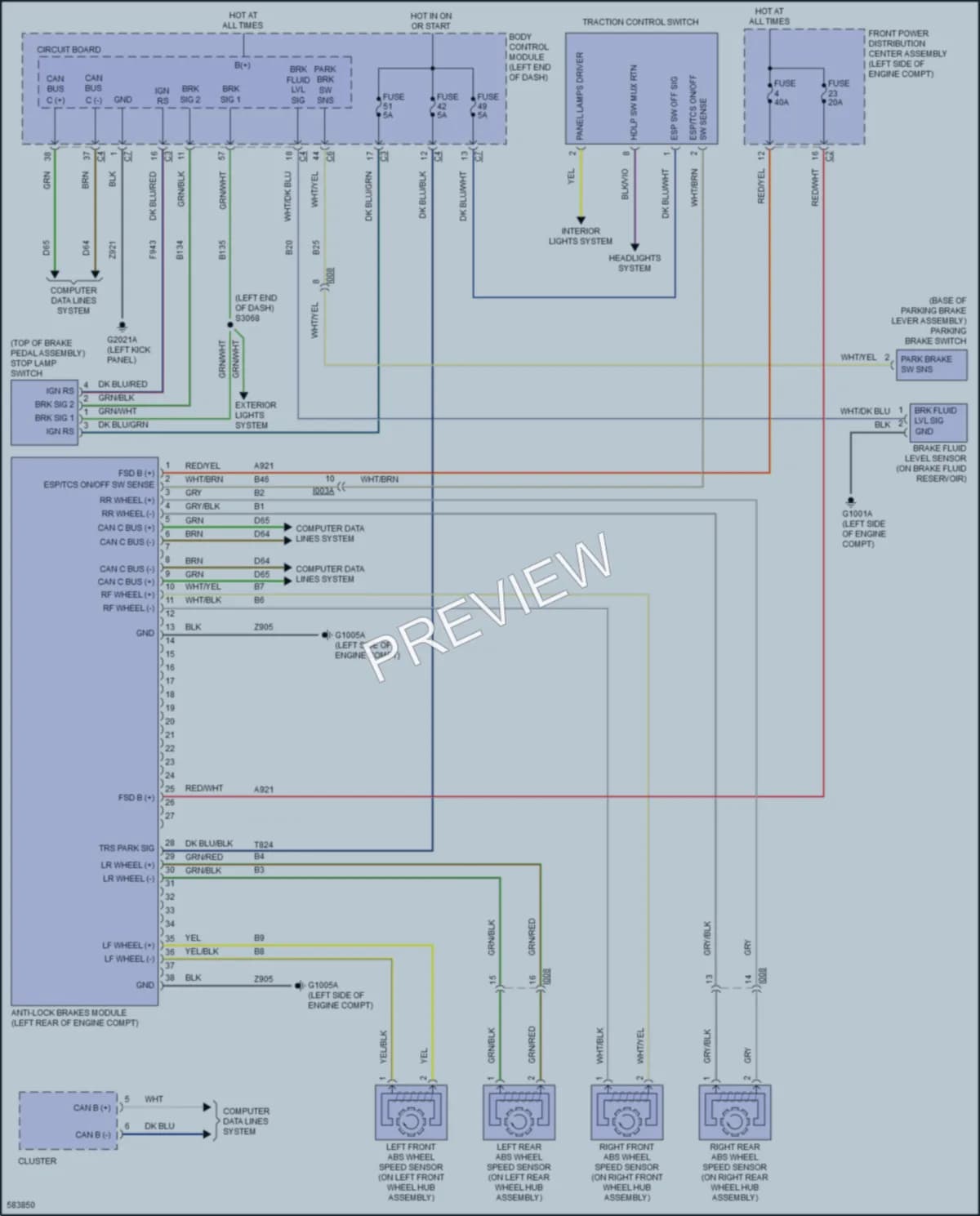 2018 Fiat 500L Anti Lock Brakes wiring diagram preview
