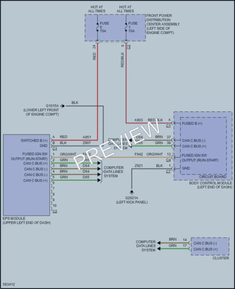 2018 Fiat 500L Electronic Power Steering wiring diagram preview