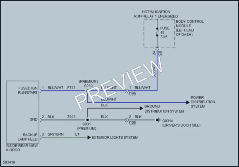 2018 Fiat 500X Power Mirrors wiring diagram preview