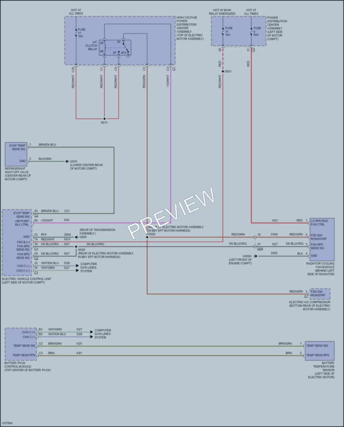 2018 Fiat 500e Cooling Fan wiring diagram preview