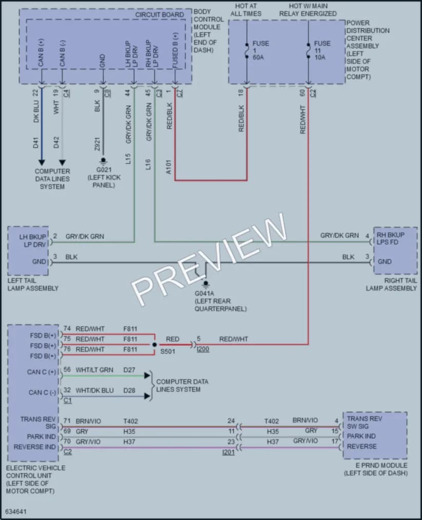 2018 Fiat 500e Exterior Lights wiring diagram preview