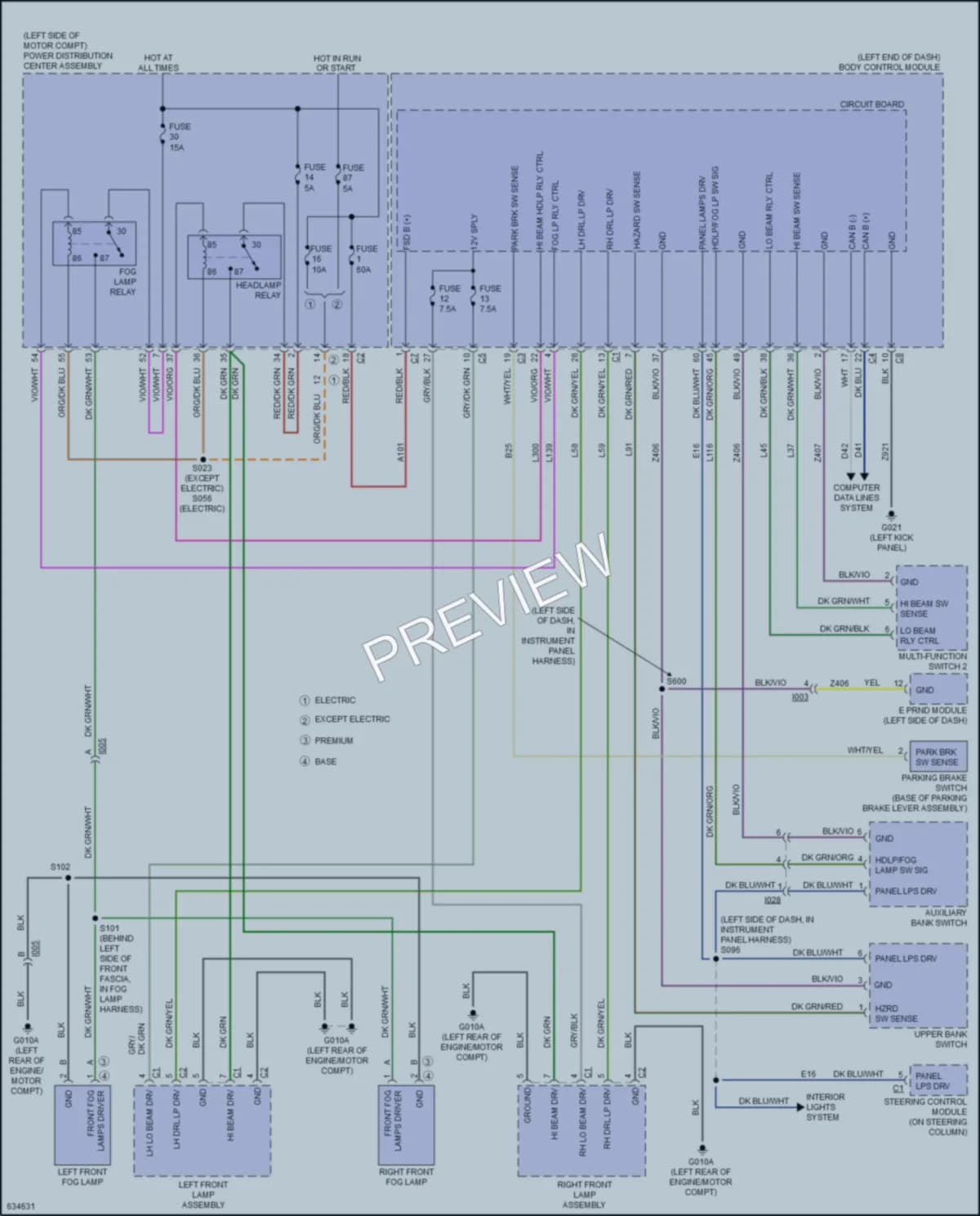 2018 Fiat 500e Headlights wiring diagram preview