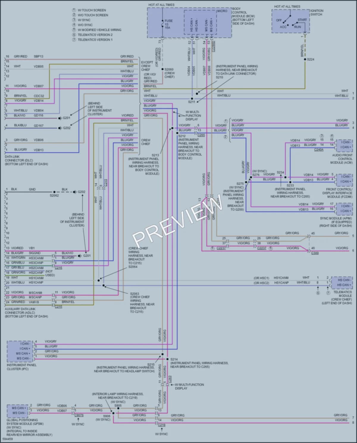 2018 Ford 250Transit Computer Data Lines wiring diagram preview