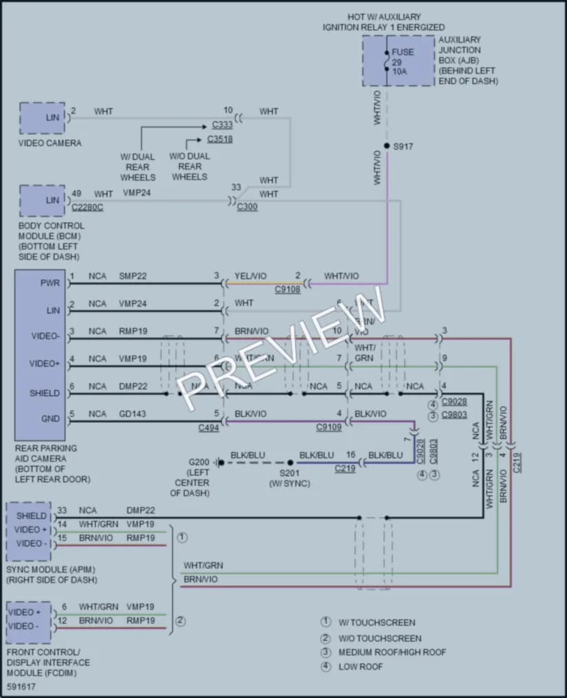 2018 Ford 250Transit Navigation wiring diagram preview