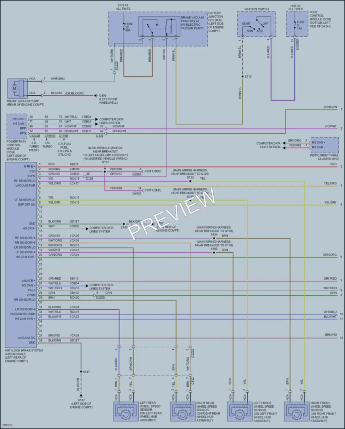 2018 Ford 350HDTransit Anti Lock Brakes wiring diagram preview