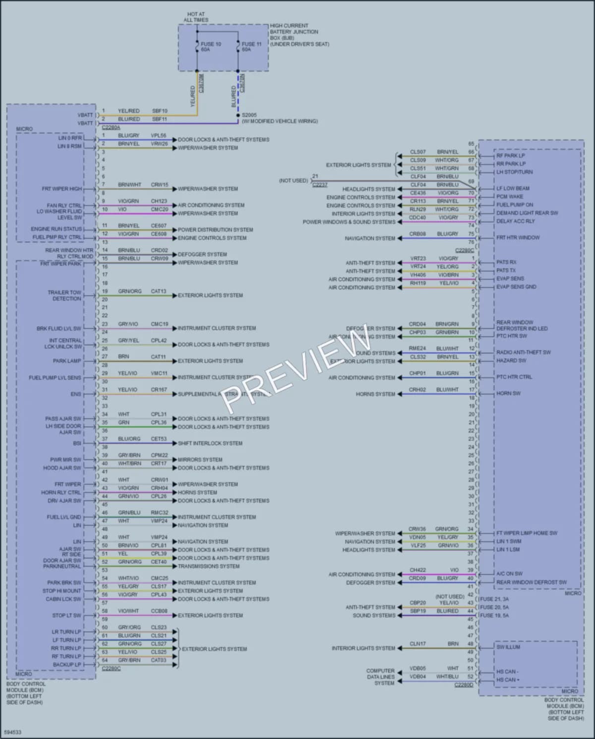 2018 Ford 350Transit Body Control Modules wiring diagram preview